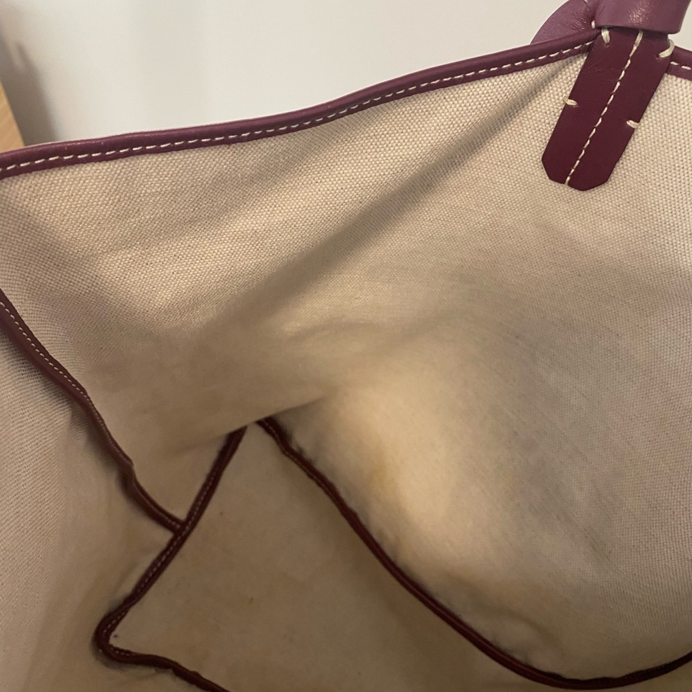 Goyardine Saint Louis Tote PM Bordeaux Personalized with Navy and White Stripe - Picture 12 of 15